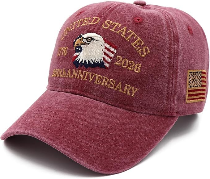 Efdaf Store USA 250th Anniversary Hat, Adjustable 250th Anniversary Printed Patriotic Baseball Caps, Tribute Retro Washed Hat - Image 2